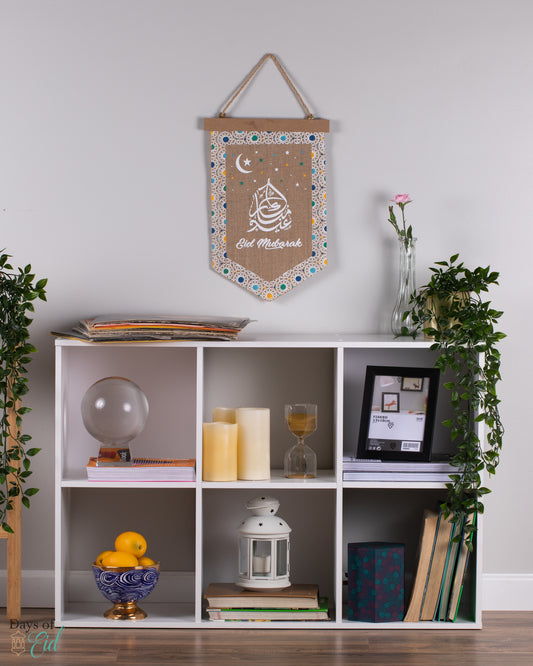 Eid Mubarak Burlap Pennant
