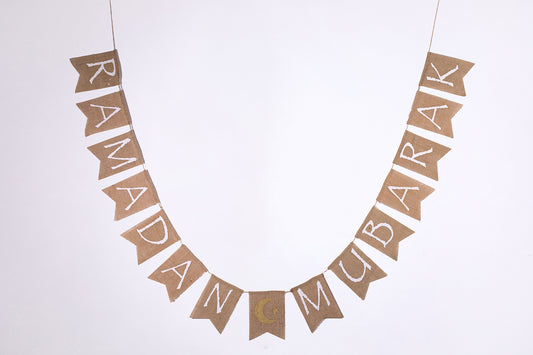 Ramadan Mubarak Burlap Banner