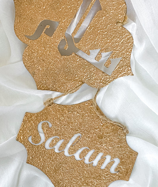Salam Signs for Door Decor English and Arabic