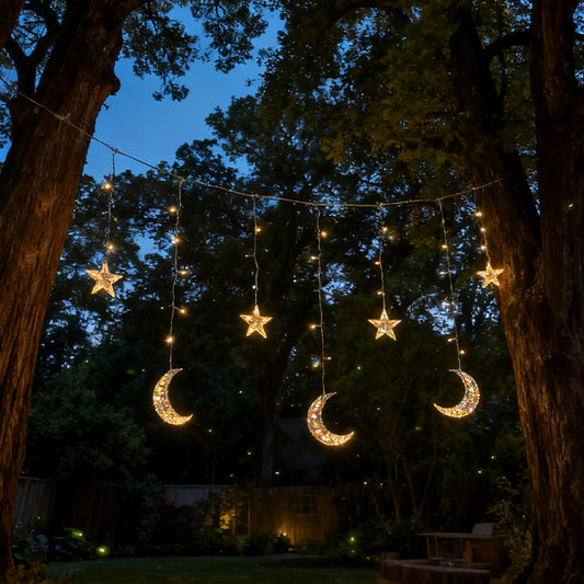 Moon & Star String Lights