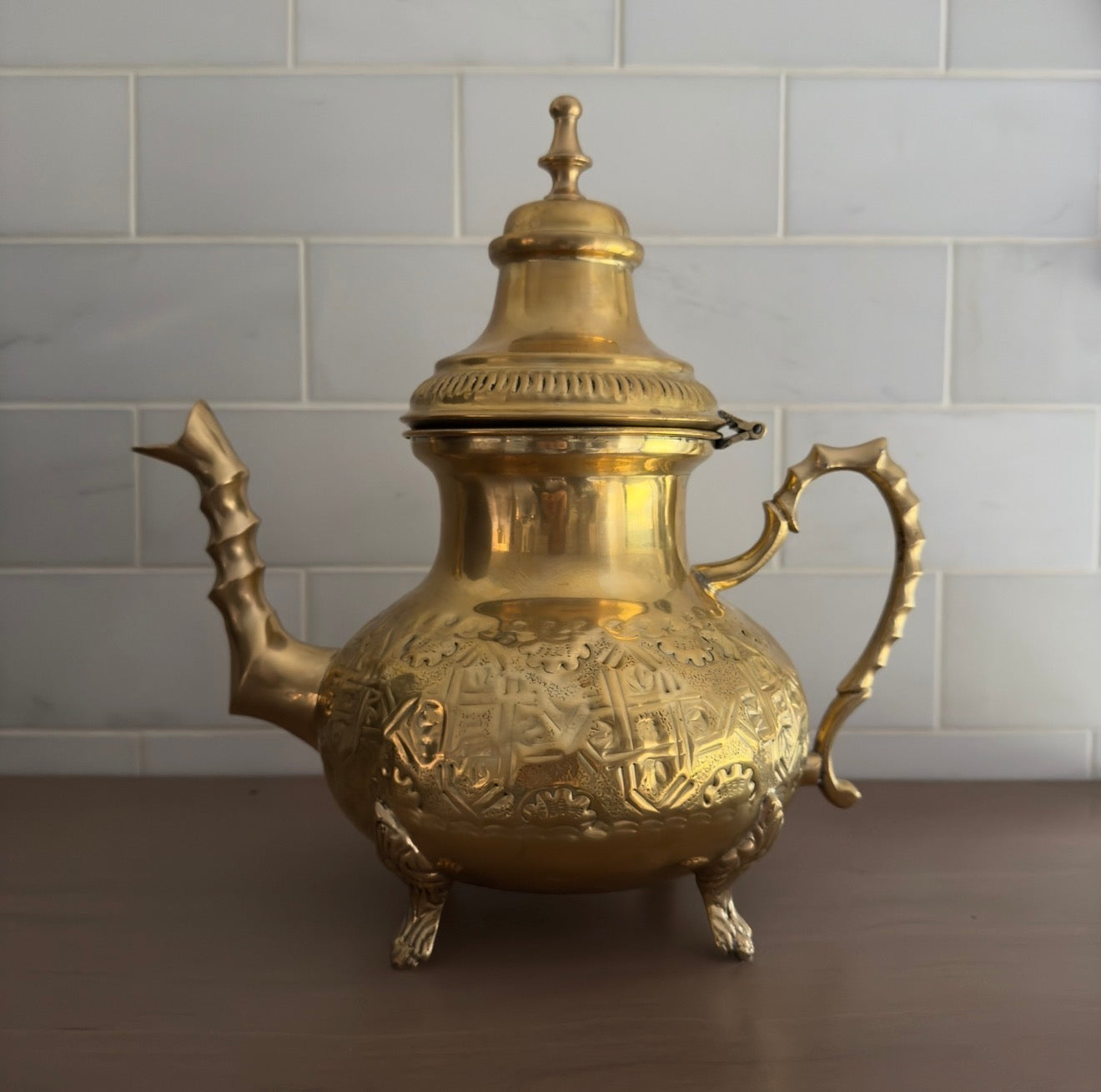 Handcrafted Moroccan Brass Tea Pot