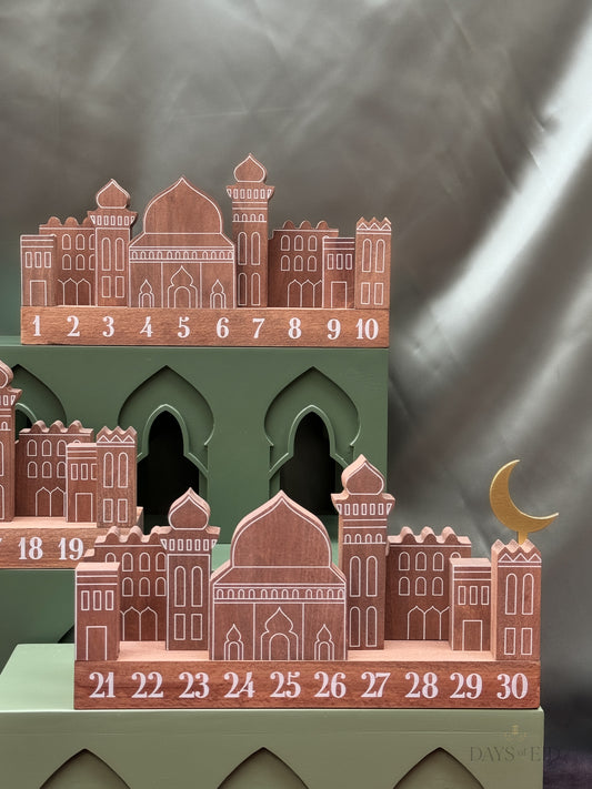 Wooden Ramadan City Countdown Calendar