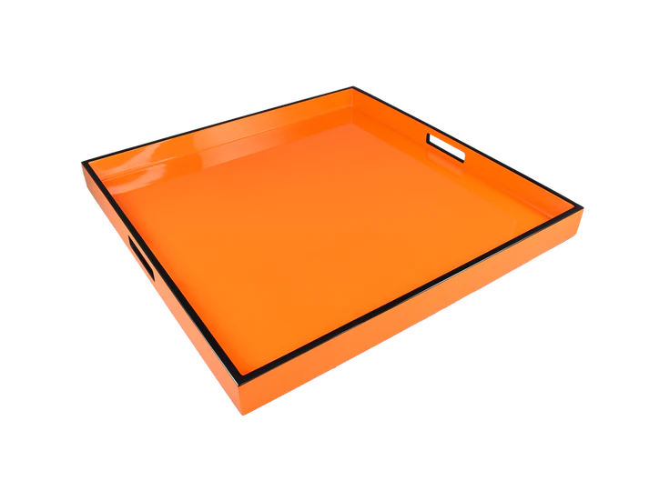 Orange with Black Trim - 22" Square Tray