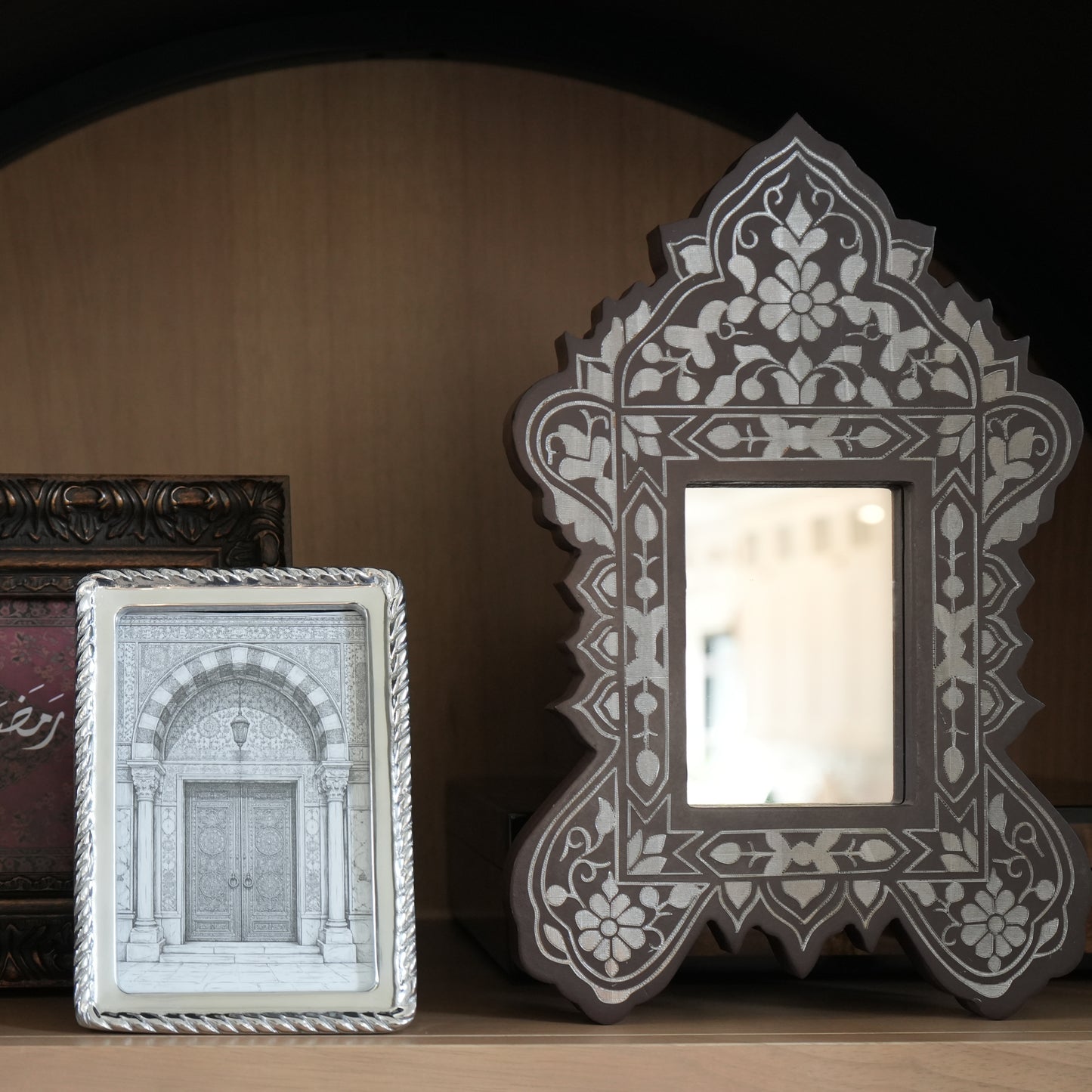 Damascene Keepsake Display Mirror