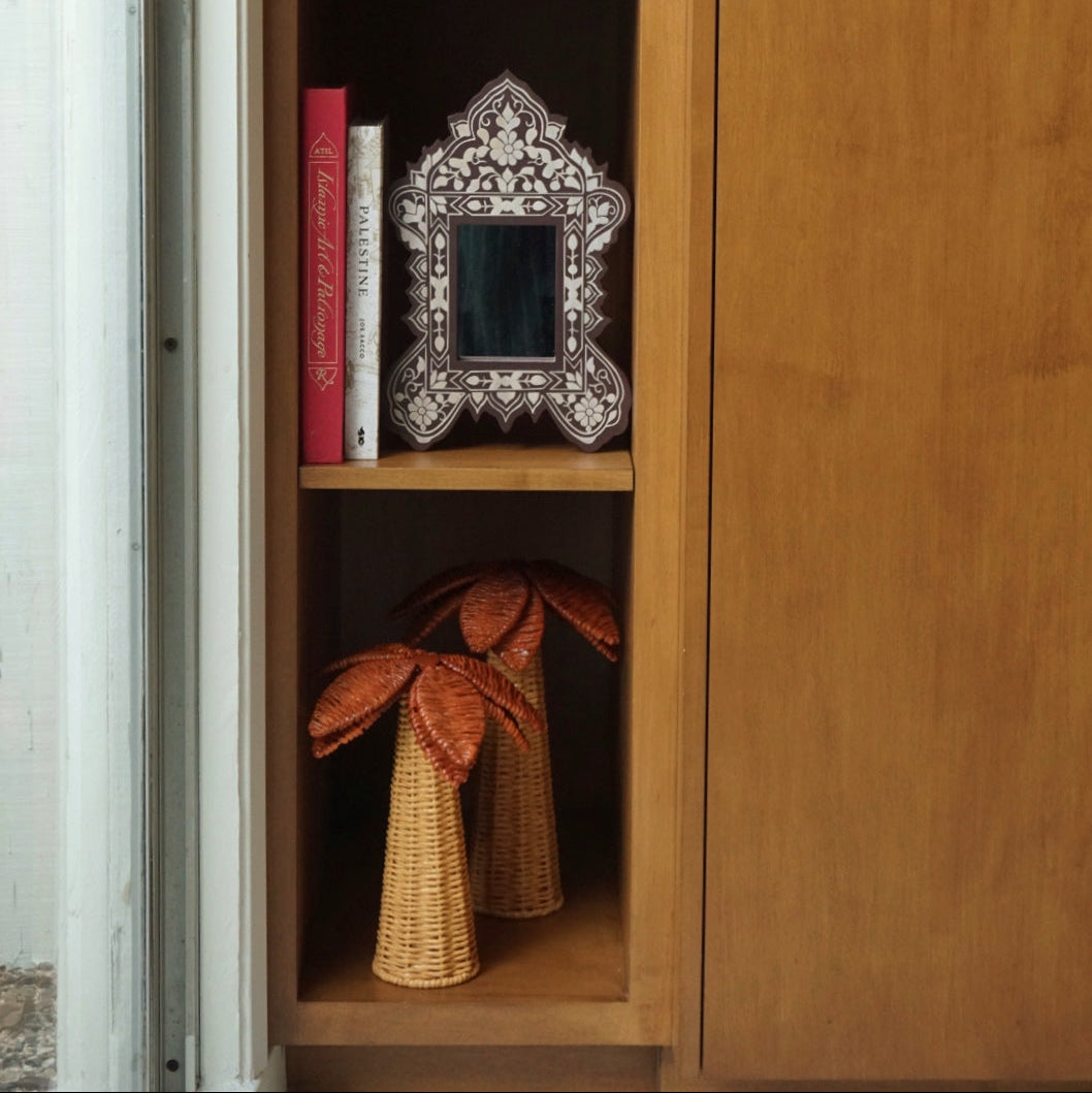 Niyyah Wicker Palm Tree Set (2-Piece: 14" + 10")