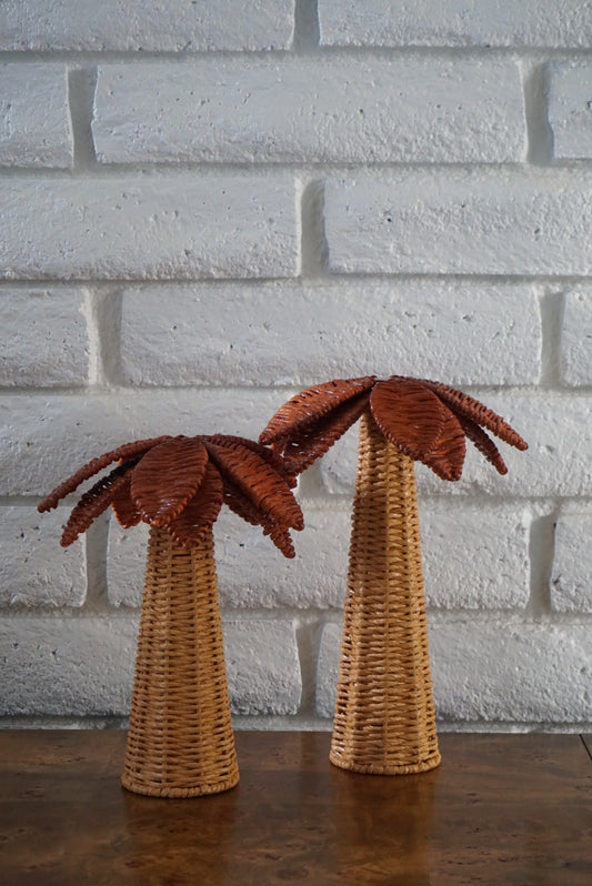 Niyyah Wicker Palm Tree Set (2-Piece: 14" + 10")