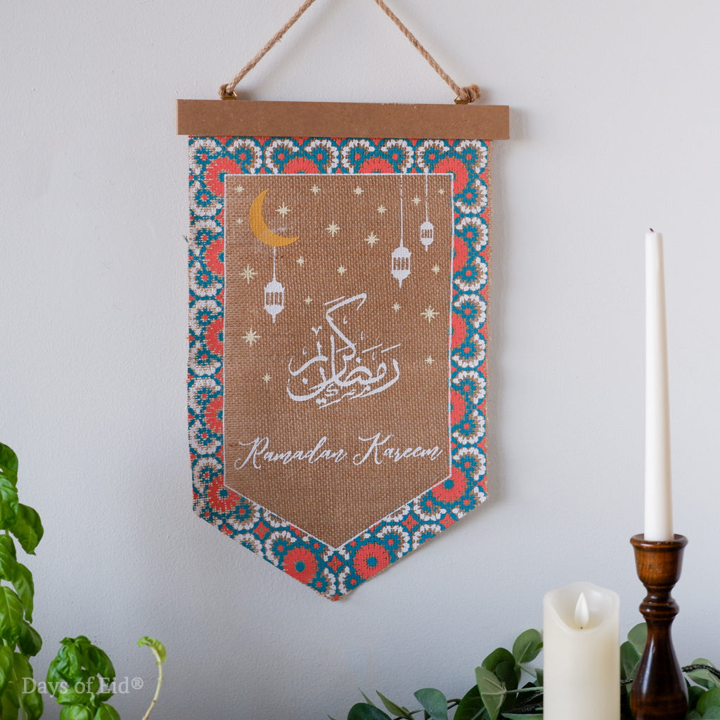 Ramadan Kareem Burlap Pennant
