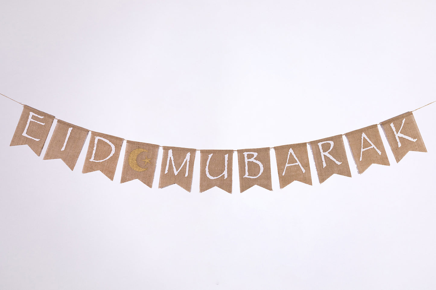Ramadan Eid Mubarak Burlap Pennant