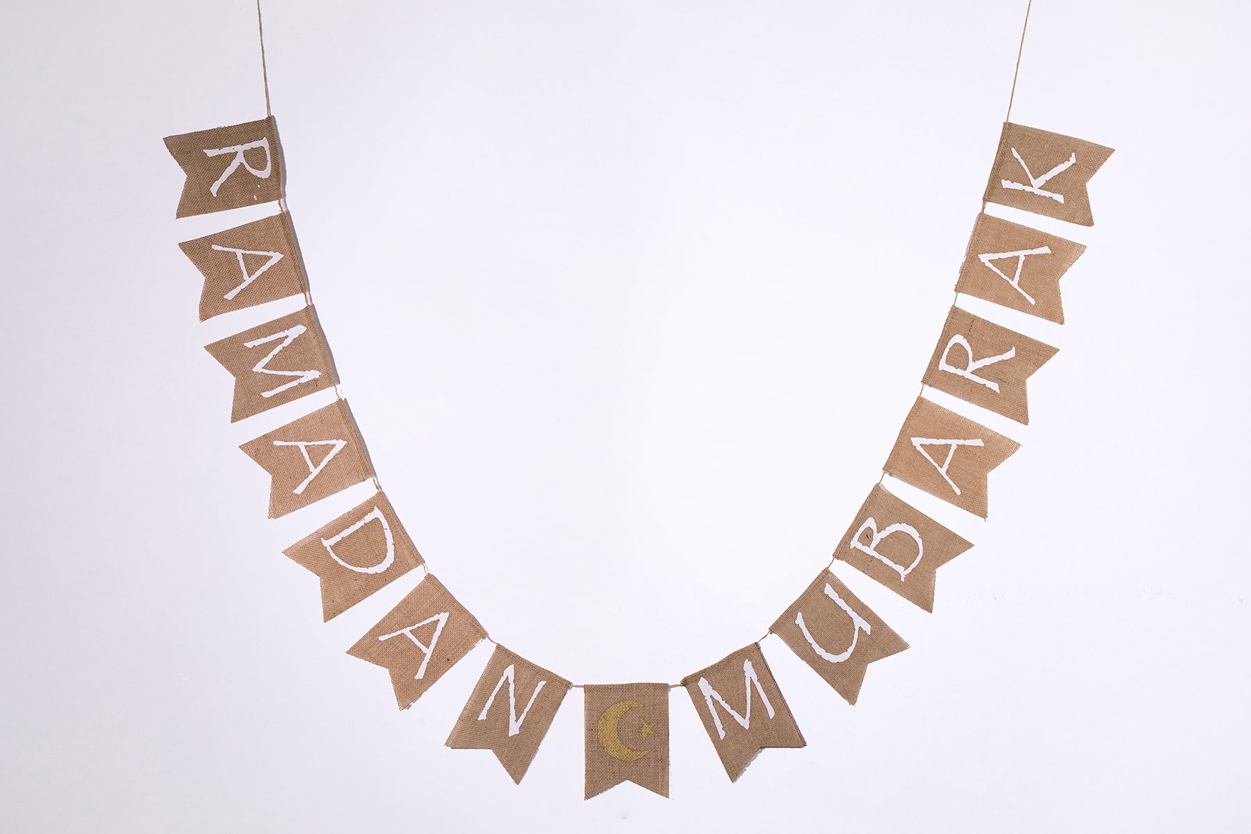 Ramadan Eid Mubarak Burlap Pennant