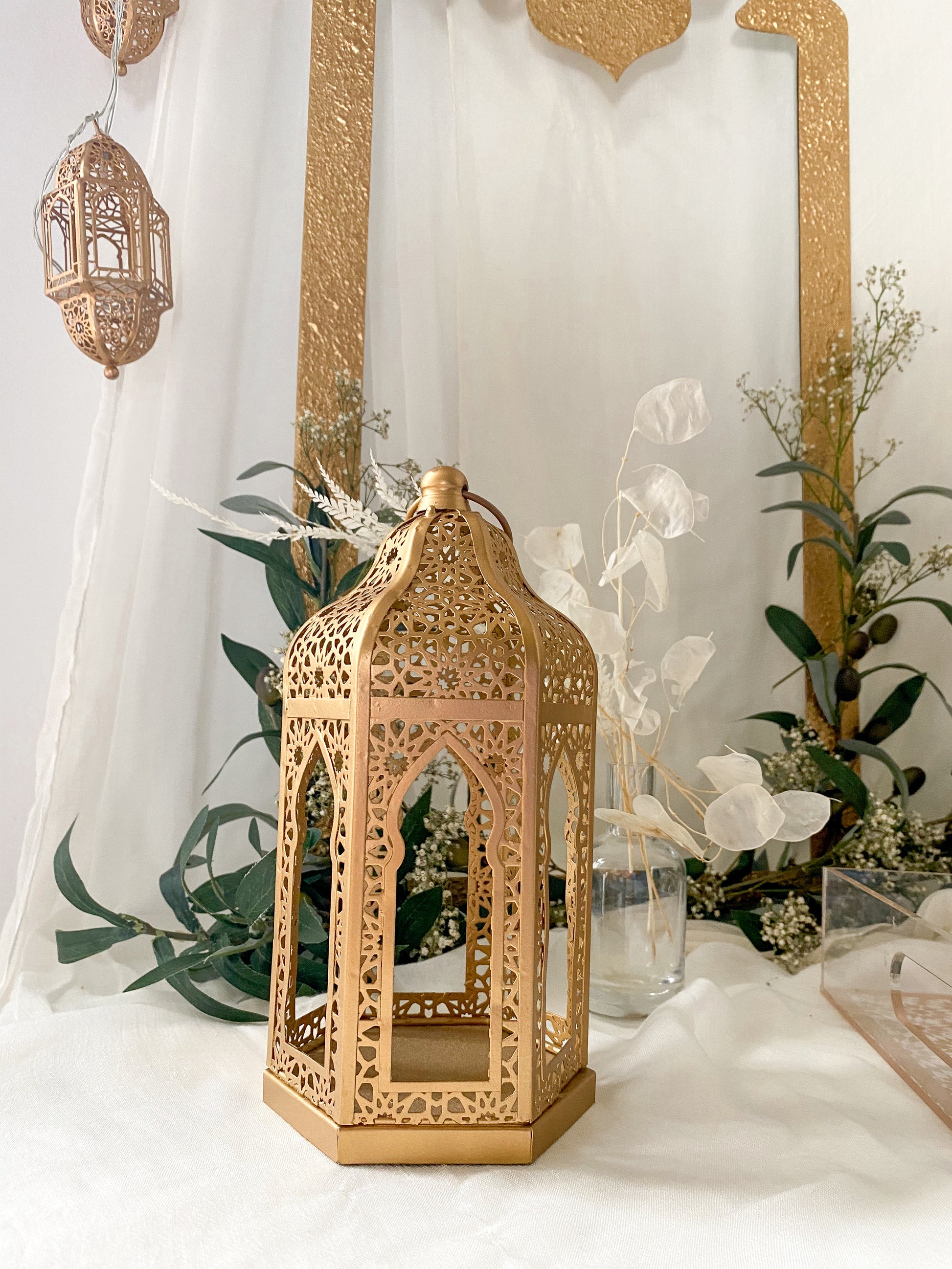 Mini Moroccan Lanterns gold filigree 