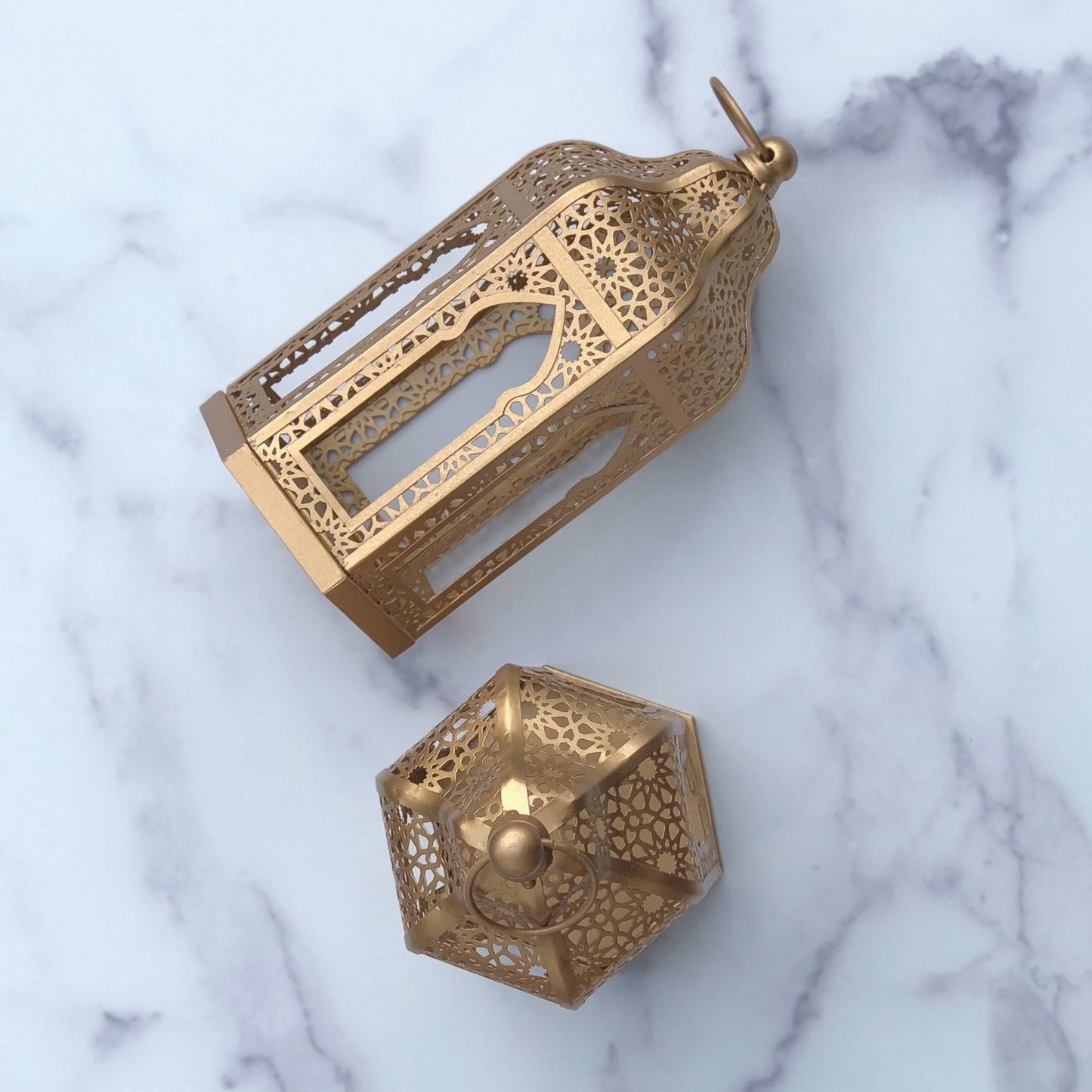Mini Moroccan Lanterns gold filigree 