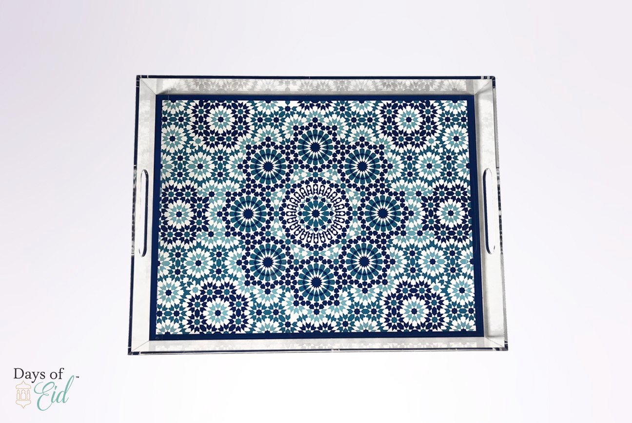 Marrakech Mosaic Acrylic Tray - Blue