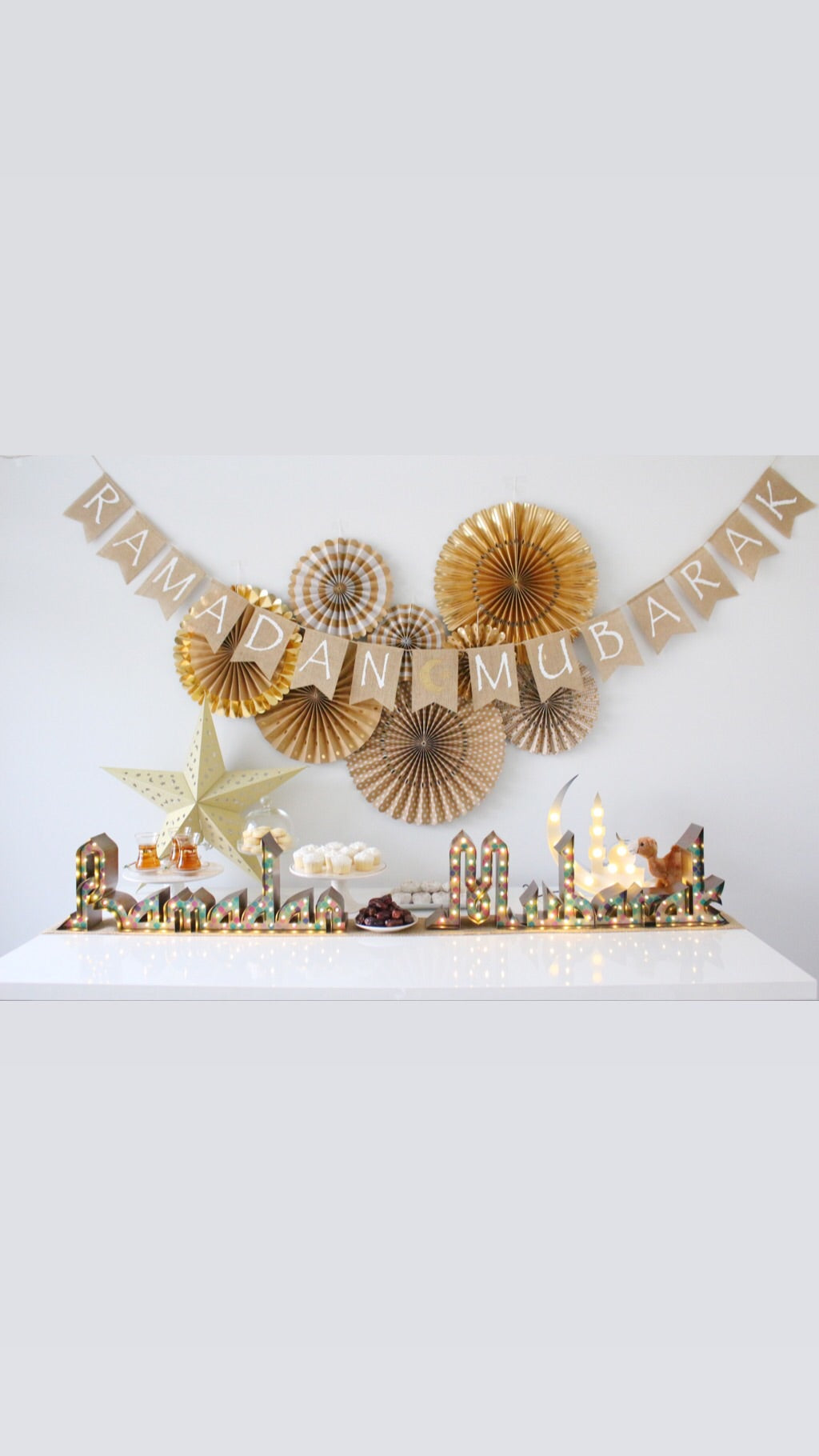 Ramadan Mubarak Burlap Banner